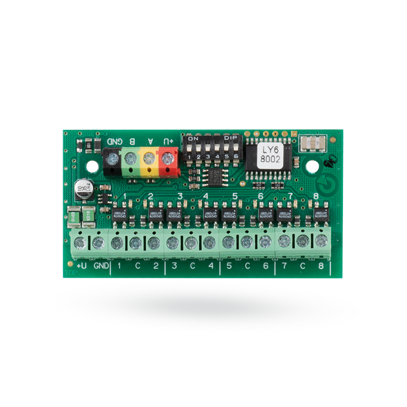 Jablotron JB-118N – Zbernicový signálový modul PG - 8 výstupov