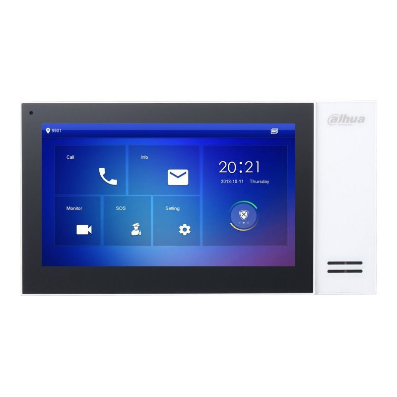 Dahua Bytový monitor IP/ touch 7" 1024x600/ Ethernet/ PoE 802.3af/ pamäť/ CZ menu/ biely