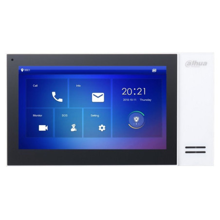 Dahua Bytový monitor IP/ touch 7" 1024x600/ Ethernet/ PoE 802.3af/ pamäť/ CZ menu/ biely