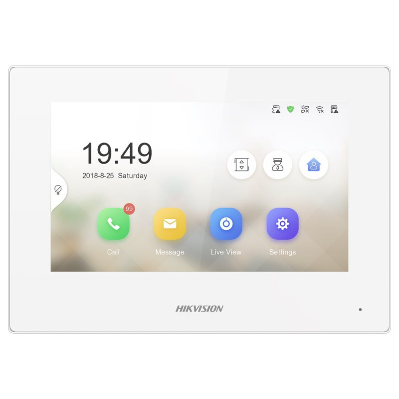 Hikvision DS-KH6320-WTE1-W - 7" IP bytový dotykový monitor, Wi-Fi; PoE; biely