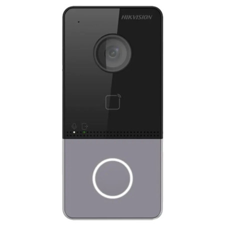 Hikvision DS-KV6113-PE1(C) - IP dverový interkom, 1-tlačidlový, plast, čítačka kariet, 2MPx kamera