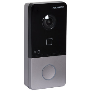 Hikvision DS-KV6113-WPE1(C) - IP dverový interkom, 1-tlačidlový, plast, čítačka kariet, 2MPx kamera, WiFi