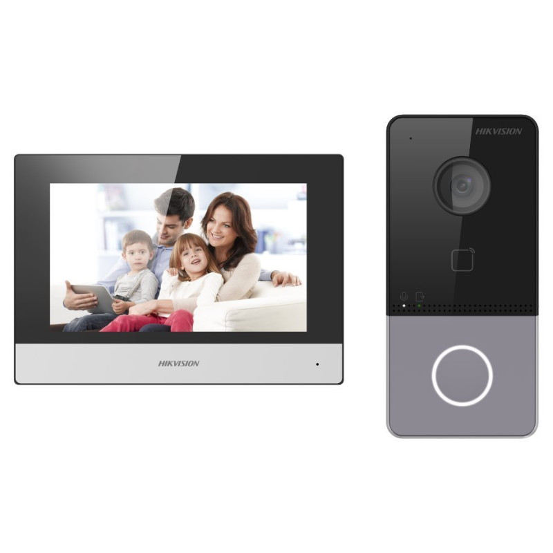 Hikvision DS-KIS603-P(C) súprava IP videotelefónu, bytový monitor + dverová stanica + 2x zdroj