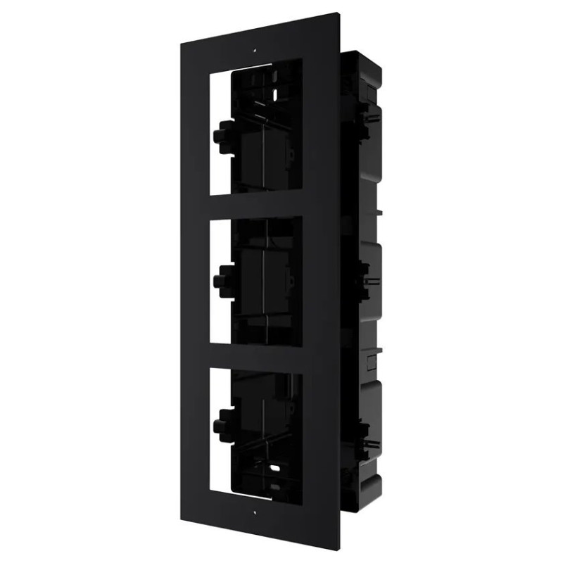 Hikvision DS-KD-ACF3/Black BV - 3-rámček interkomu pre zápustnú montáž, čierny