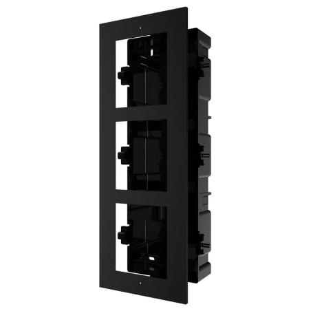 Hikvision DS-KD-ACF3/Black BV - 3-rámček interkomu pre zápustnú montáž, čierny