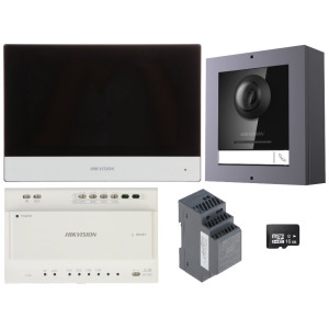 Hikvision DS-KIS702Y súprava videotelefónu, 2-vodič, bytový monitor+ dverová stanica + zdroj