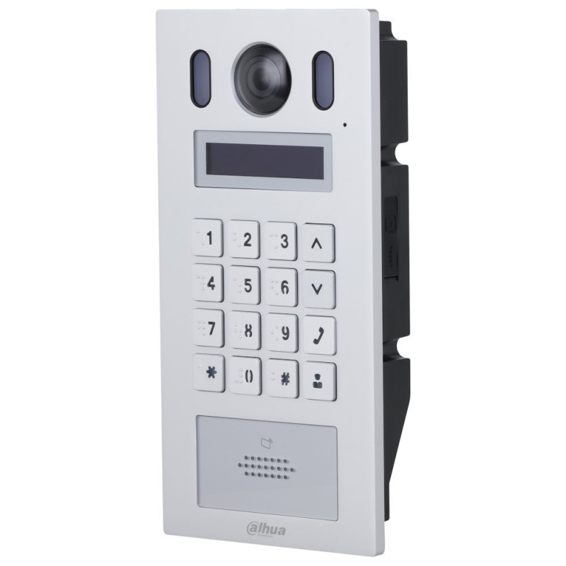 Dahua Dverová stanica dual IP a IP 2-vodič/ klávesnica/ 2Mpix 140st/ RFID 13,56MHz/ LCD 2,3"/ PoE 802.3af/ IP65/ IK08