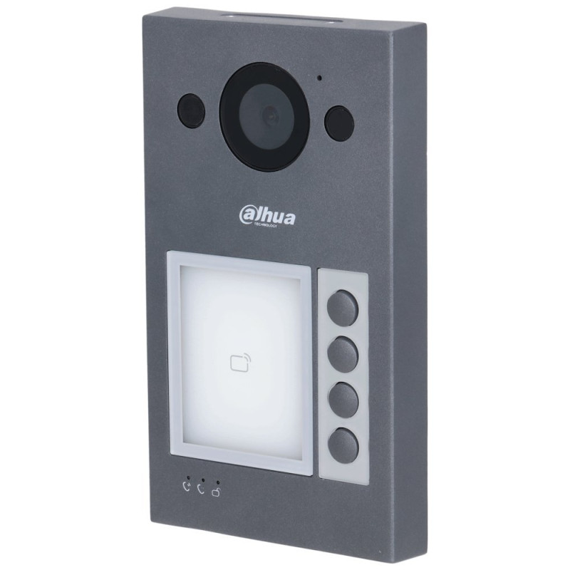 Dahua Dverová stanica 2-vodič/ 1-4x zvonček/ 2Mpix 125st/ RFID 13,56MHz/ PoE802.3af/ IP65/IK08/ hliník/ povrch montáž
