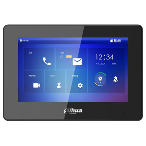 Dahua Bytový monitor IP/ touch 7" 1024x600/ Ethernet+WiFi/ PoE 802.3af/ pamäť/ CZ menu/ čierny