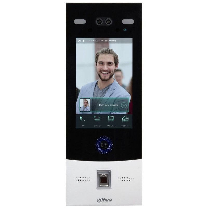 Dahua Dverová stanica IP/ 8" LCD 1280x800/ 2Mpix 95st WDR/ IP65/ RFID, Code, Face, Finger, app