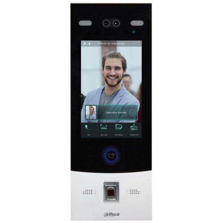 Dahua Dverová stanica IP/ 8" LCD 1280x800/ 2Mpix 95st WDR/ IP65/ RFID, Code, Face, Finger, app