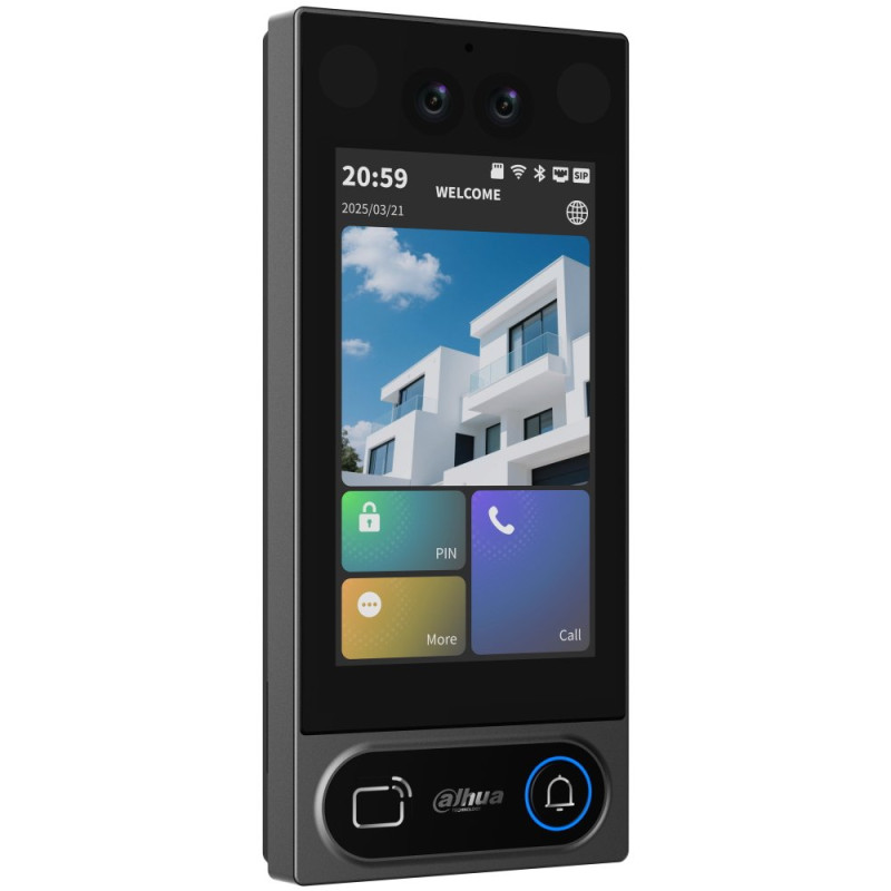 Dahua Dverová stanica IP/ 5" LCD 1280x720/ 2Mpix 119st WDR/ IP65/ PoE/ WiFi/ RFID, BT, kód, tvár, app/ strieborná