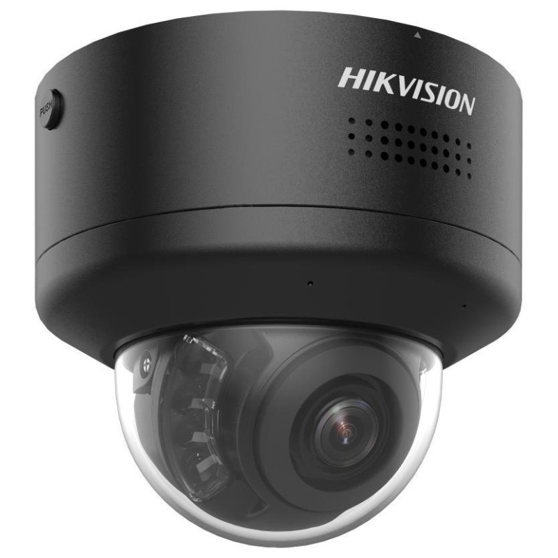 Hikvision DS-2CD2746G2H-IPTRZS2U/SL(2.8-12mm)BLK 4MPix IP PTRZ AcuSense Dome kamera; IR 40m, A/A, blikač, IK10, čierna