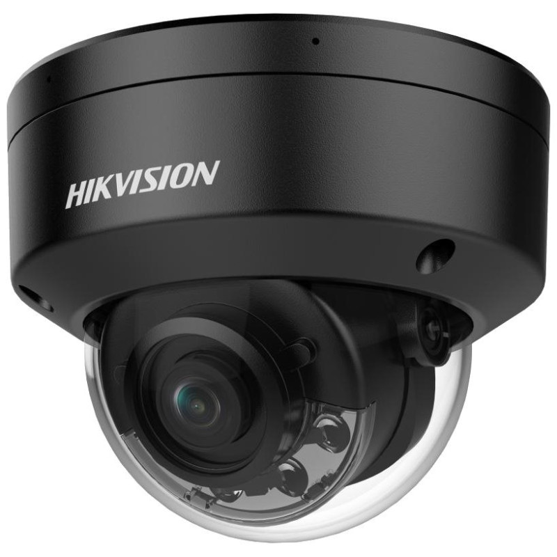 Hikvision DS-2CD2187G2H-LISU(2.8mm)/eF/BLACK 8MPix IP Dome Hybrid ColorVu AcuSense kamera; LED/IR 30m,130dB, A/A, IP67