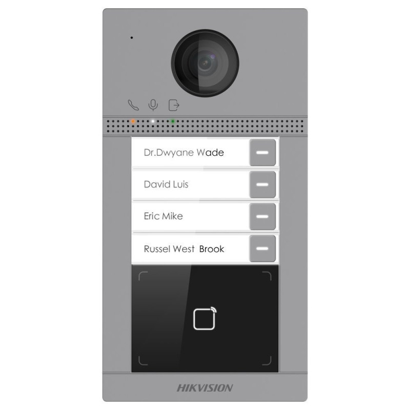 Hikvision DS-KV8413-WME1(C) - IP dverový interkom, 4-tlačidlový, čítačka kariet, 2MPx kamera, WiFi