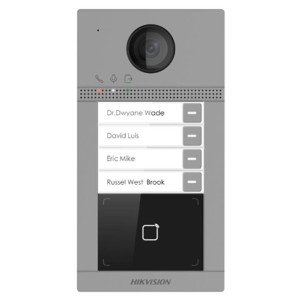 Hikvision DS-KV8413-WME1(C)/FLUSH - IP dverový interkom 4-tlačidlový, čítačka kariet, 2MPx kamera, WiFi, zapustený