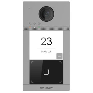 Hikvision DS-KV8113-WME1(C)/FLUSH - IP dverový interkom 1-tlačidlový, čítačka kariet, 2MPx kamera, WiFi, zapustený