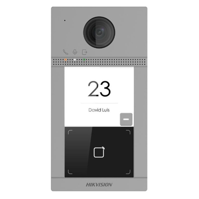 Hikvision DS-KV8113-WME1(C)/FLUSH - IP dverový interkom 1-tlačidlový, čítačka kariet, 2MPx kamera, WiFi, zapustený